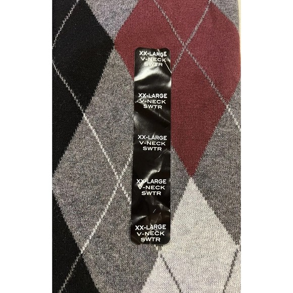 Structure Sweater Mens New with Tags XXL V-Neck Gray Argyle Long Sleeve - Picture 3 of 11